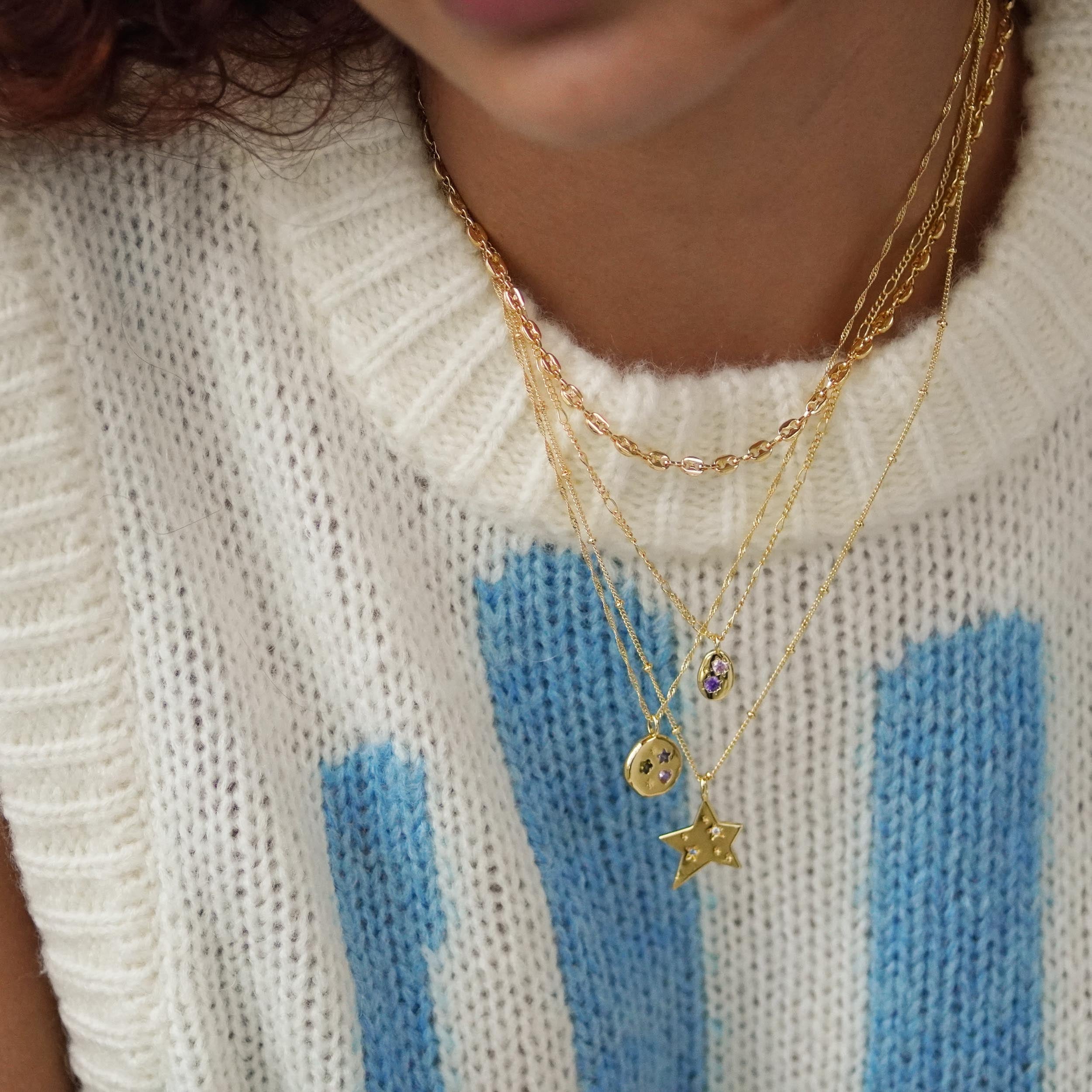 Star Charm Jewelled Necklace - Junk Jewels