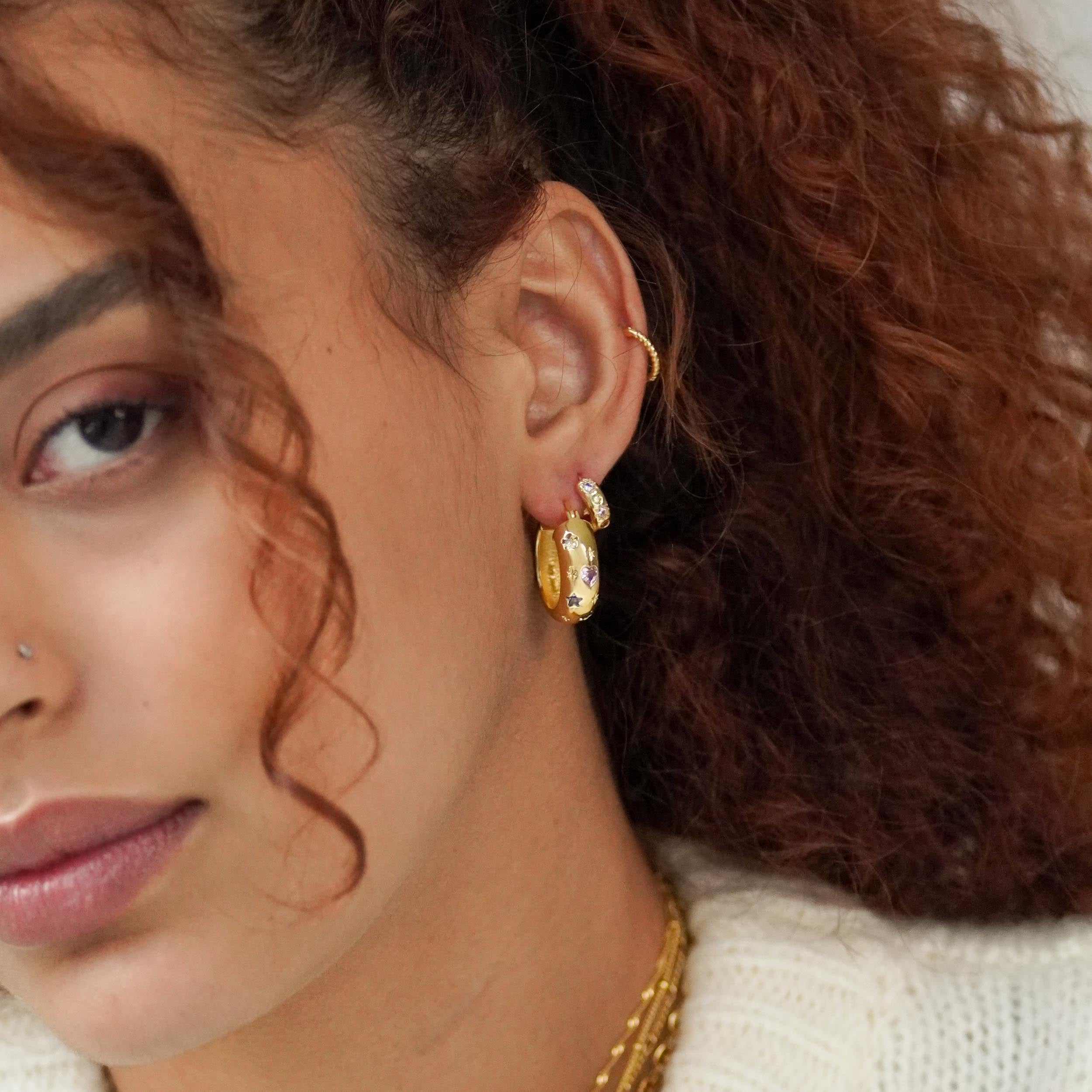 Pastel Stone Petite Hoop Earrings - Junk Jewels