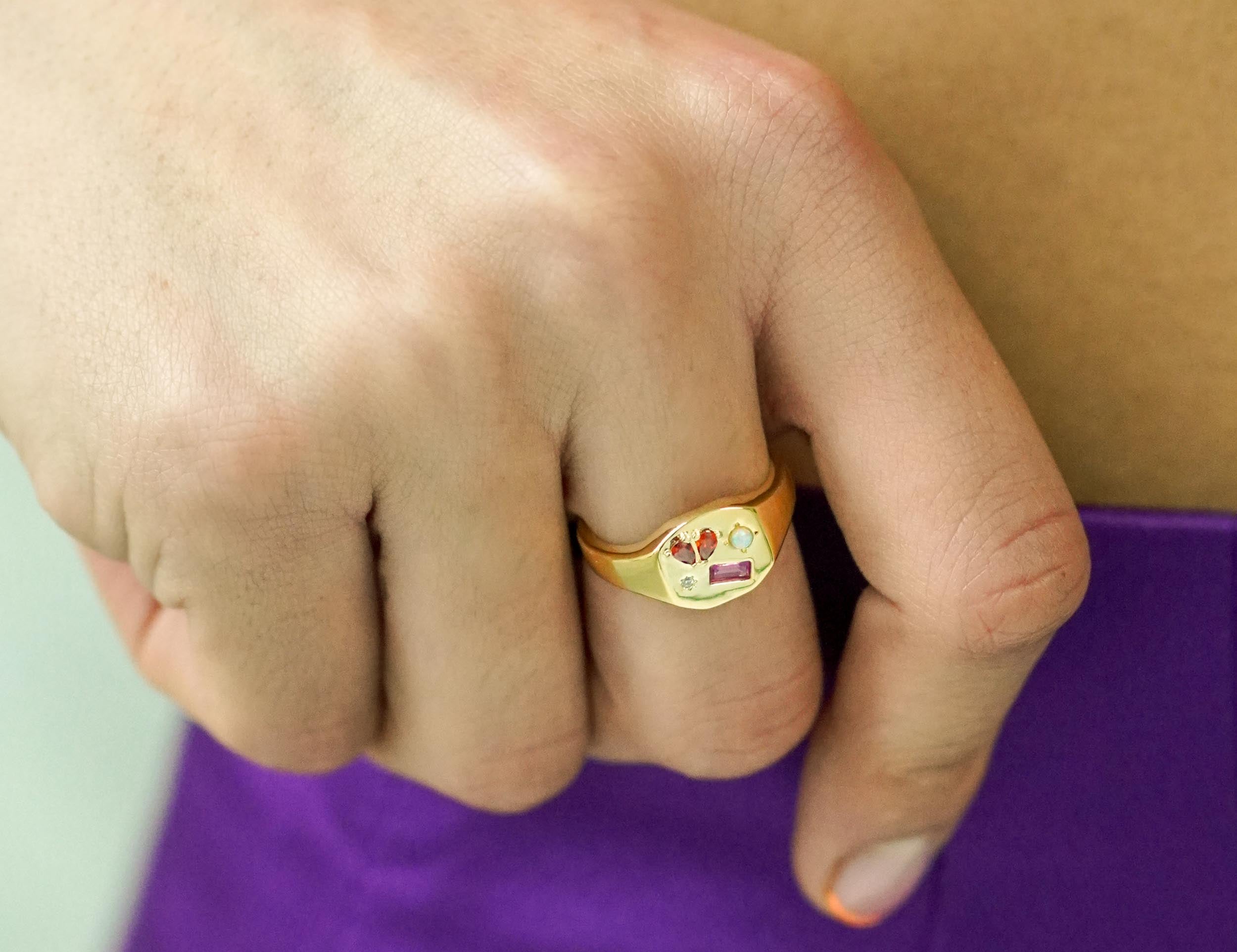 Heartbreaker Gemstone Signet Ring - Junk Jewels