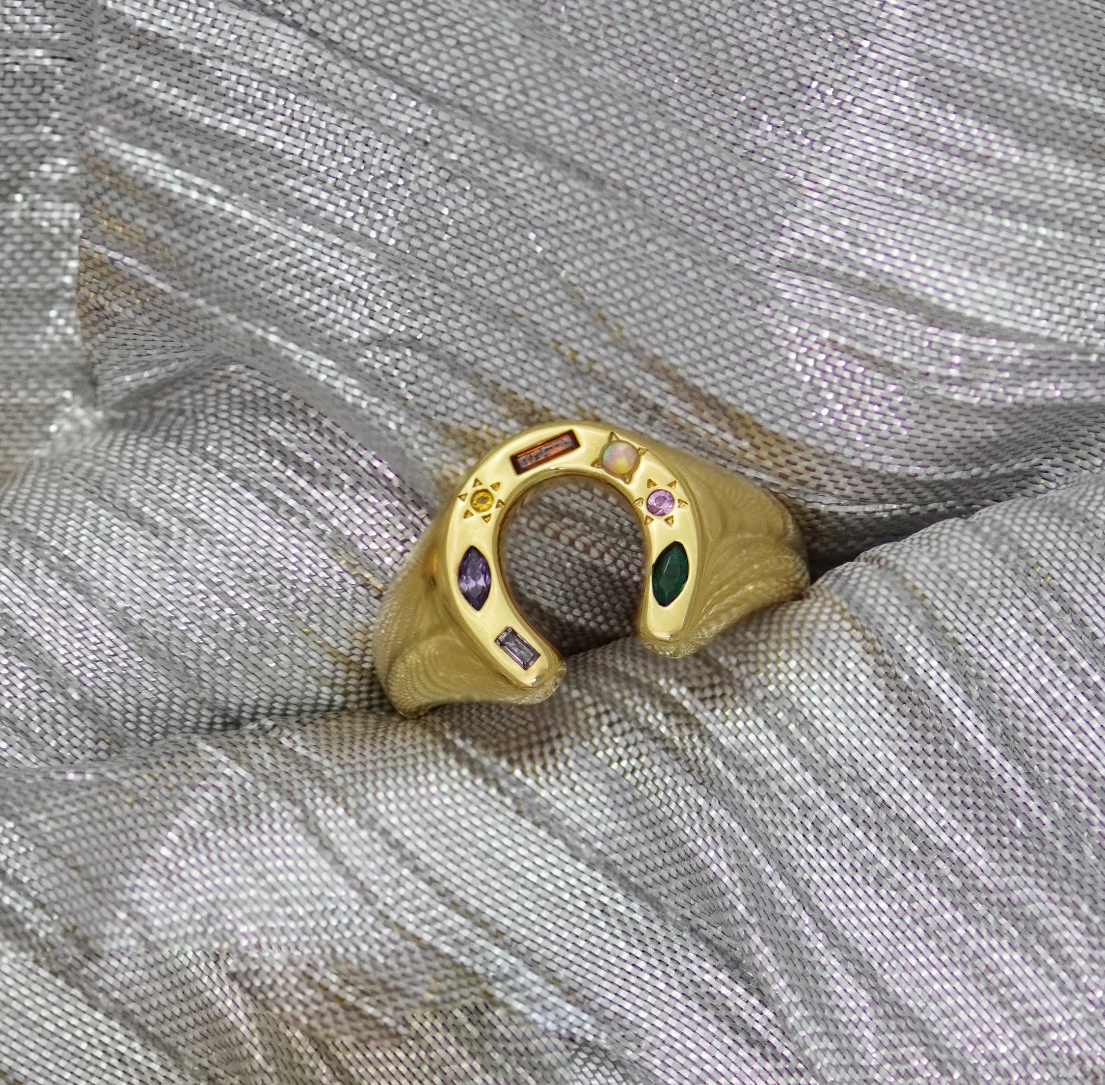 Kaleidoscope Lucky Charm Signet Ring - Junk Jewels