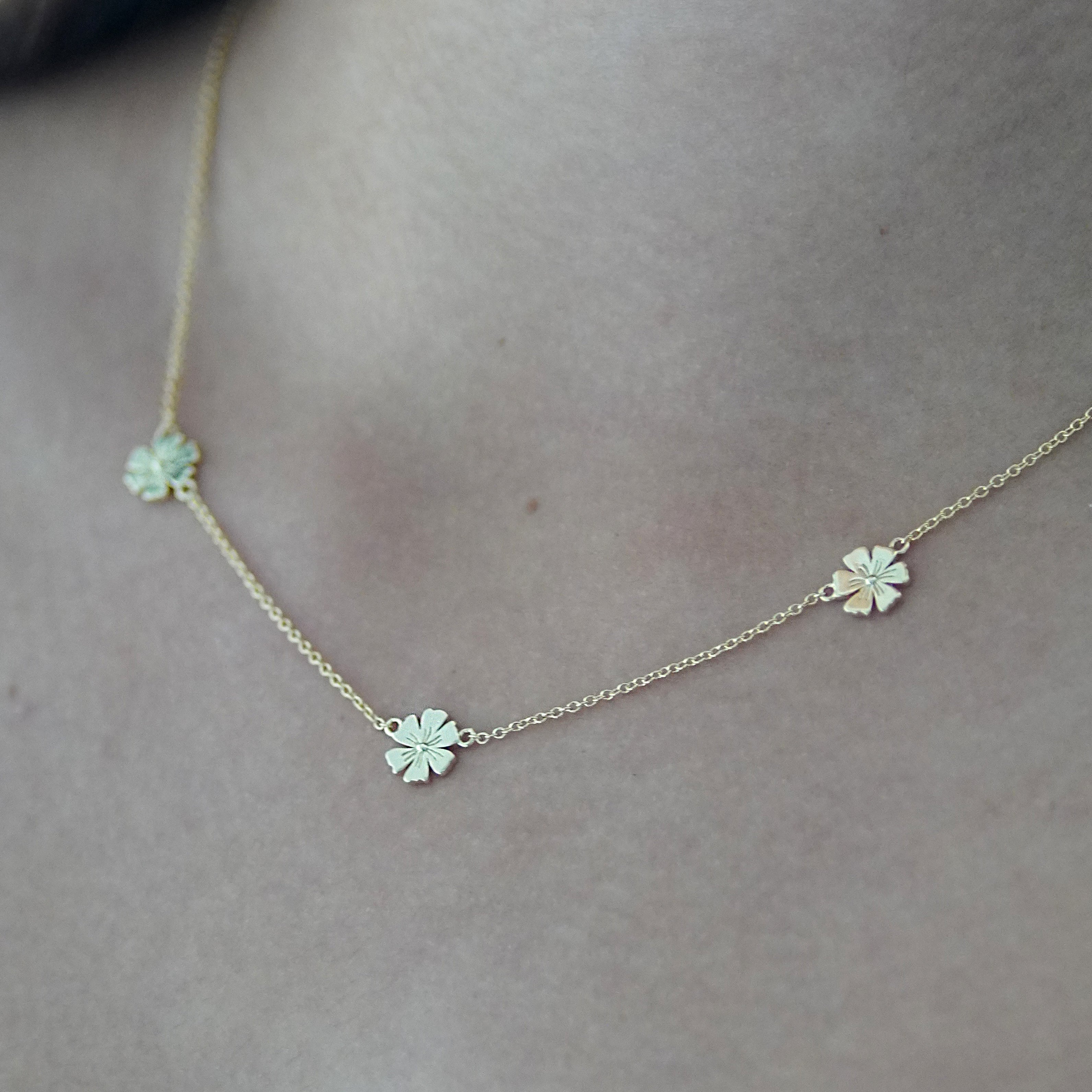 Triple Daisy Chain Necklace - Junk Jewels