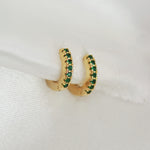 Emerald Green Huggie Hoop Earrings - Junk Jewels