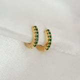 Emerald Green Huggie Hoop Earrings - Junk Jewels