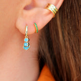 Emerald Green Huggie Hoop Earrings - Junk Jewels
