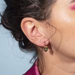 Peridot Heart Charm Earrings - Junk Jewels