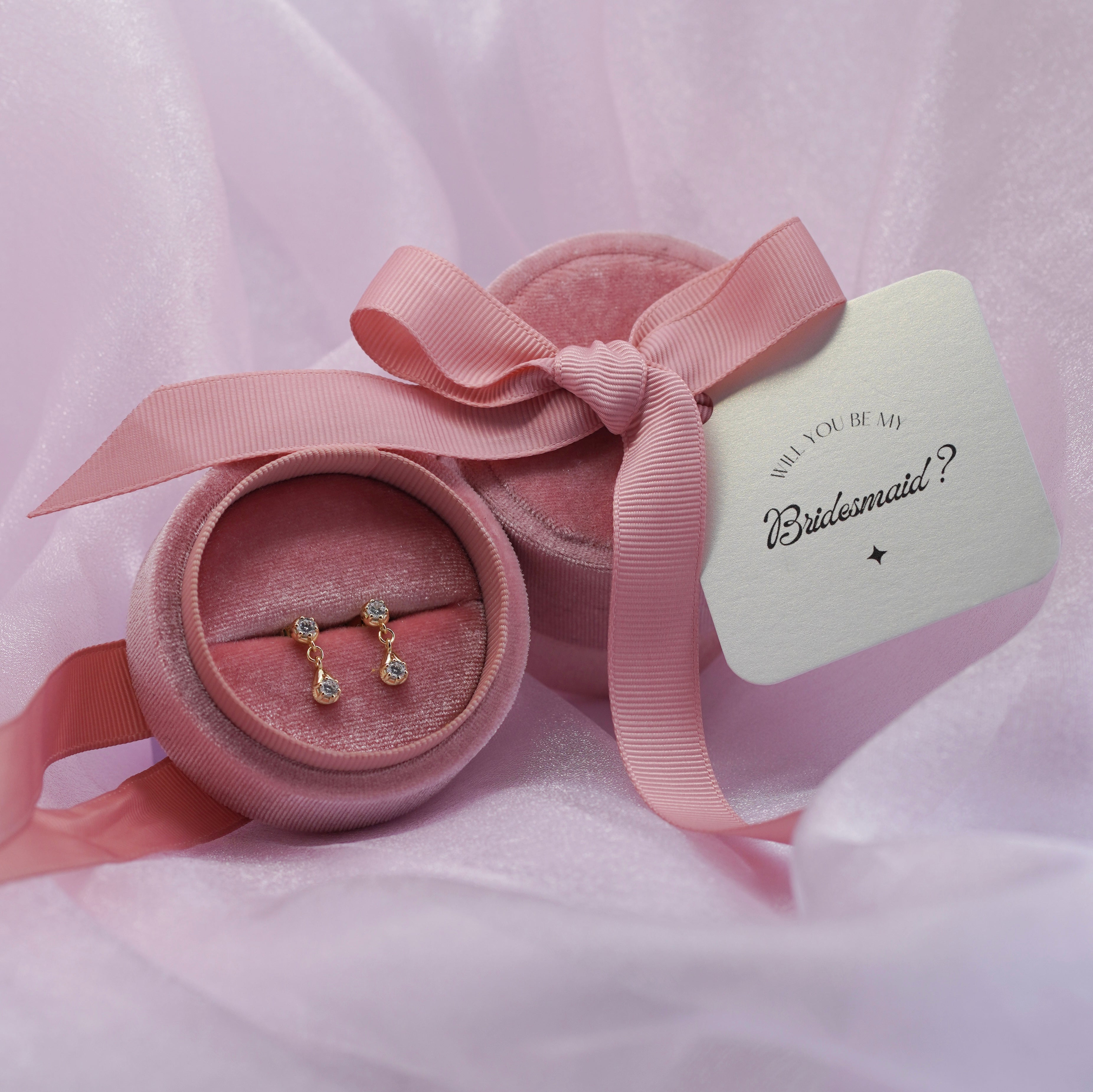 Bridesmaid Proposal | Droplet Jewelled Sterling Silver Earrings - Junk Jewels