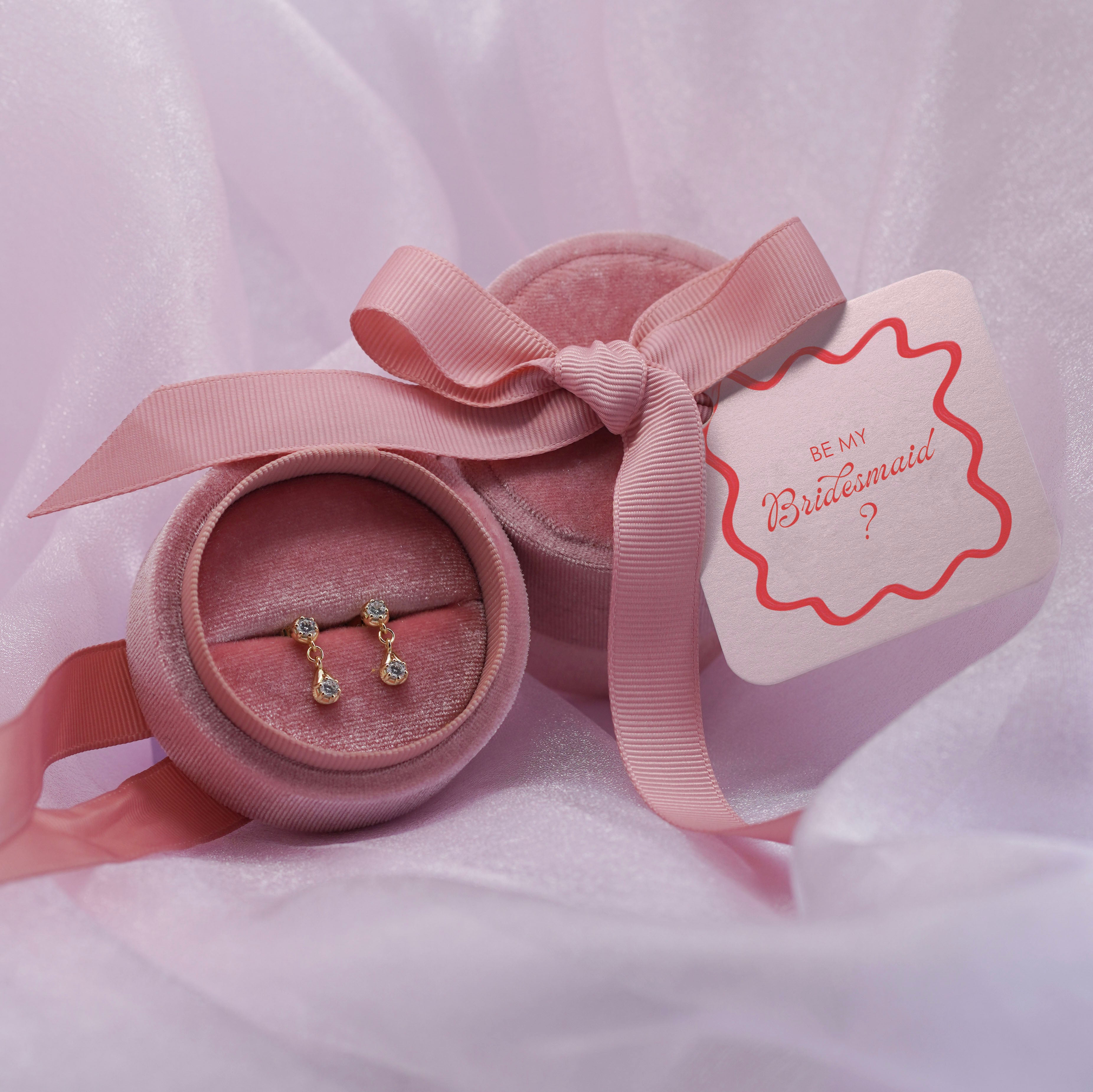 Be My Bridesmaid Gift Set | Droplet Jewelled Sterling Silver Earrings - Junk Jewels