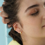 White Stone Petite Hoop Earrings - Junk Jewels