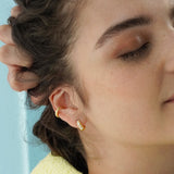 White Stone Petite Hoop Earrings - Junk Jewels