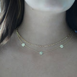 Triple Daisy Chain Necklace - Junk Jewels