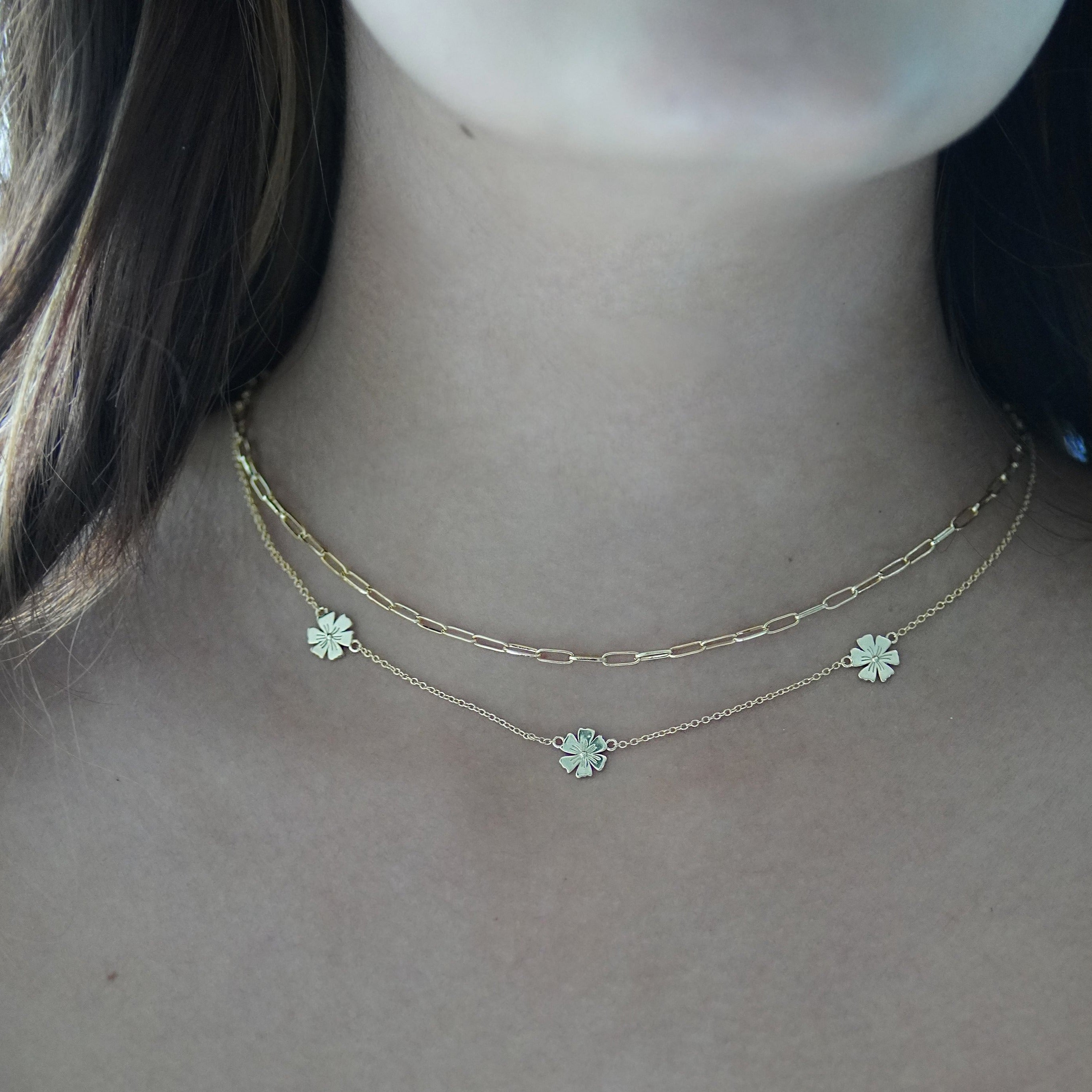 Triple Daisy Chain Necklace - Junk Jewels