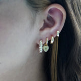 Peridot Heart Charm Earrings - Junk Jewels