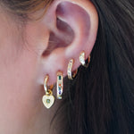 Peridot Heart Charm Earrings - Junk Jewels
