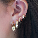Peridot Heart Charm Earrings - Junk Jewels