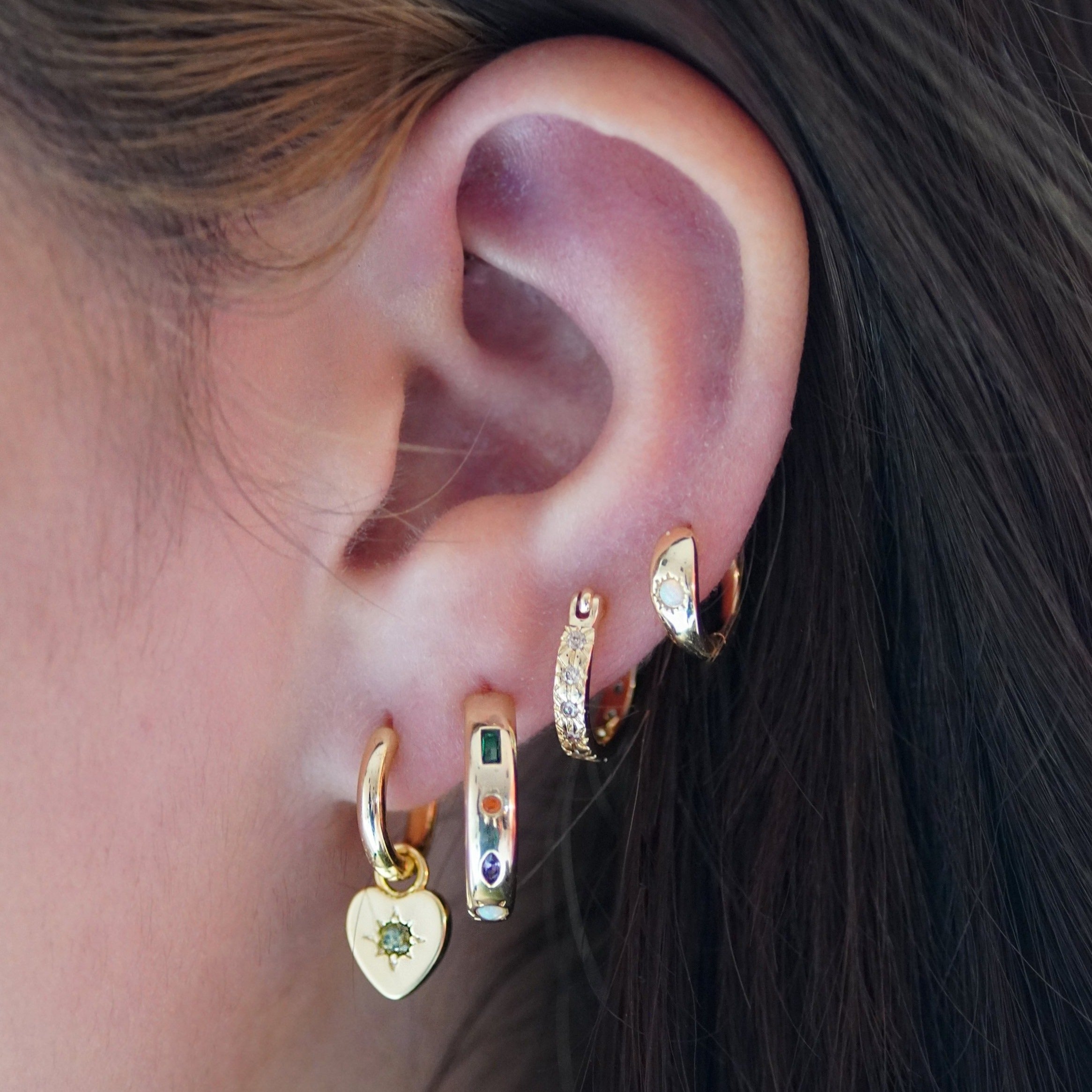 Kaleidoscope Gemstone Hoop Earrings - Junk Jewels