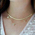 Triple Peridot Heart Charm Necklace - Junk Jewels