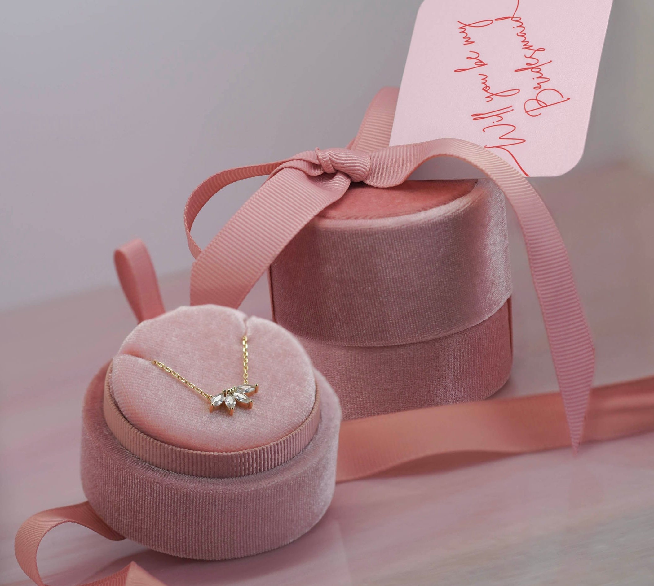 'Will you be my Bridesmaid' | Jewelled Necklace Gift Box with Pink Gift Tag - Junk Jewels