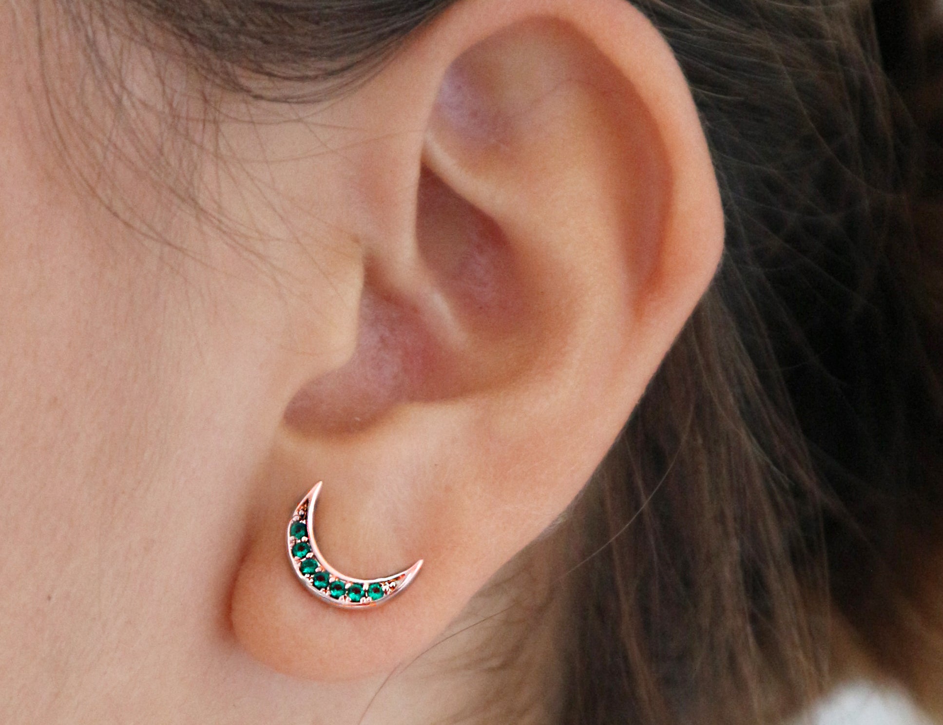 Jewelled Moon Crescent Earrings - Junk Jewels
