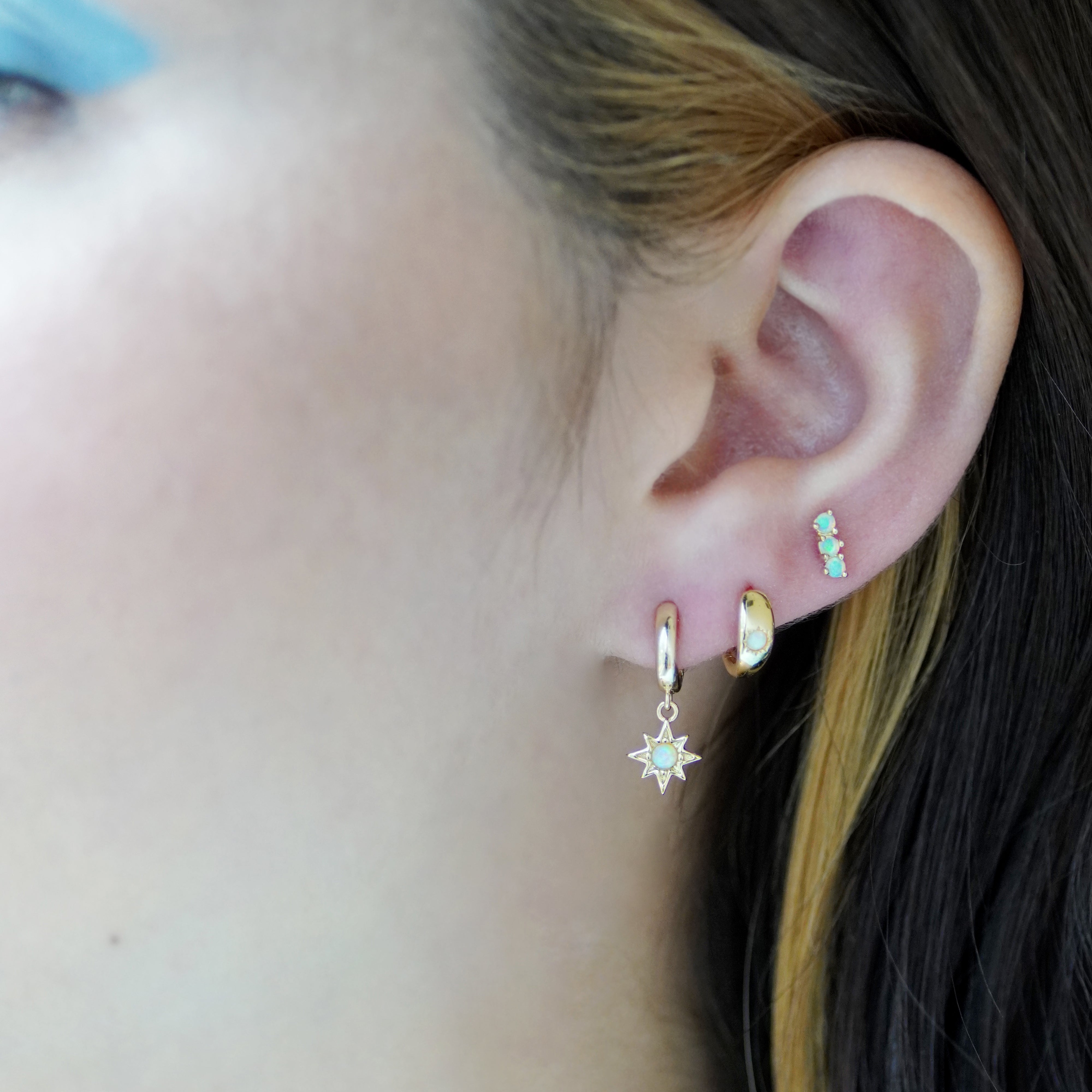 Opal on sale huggies earrings