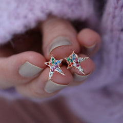 Rainbow Star Earrings - Junk Jewels
