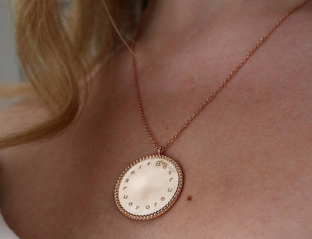 'Be True To Yourself' Engraved Coin Necklace - Junk Jewels