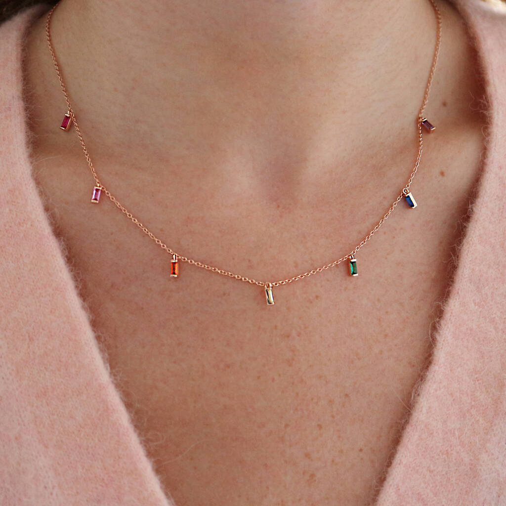 Rainbow Jewelled Necklace - Junk Jewels