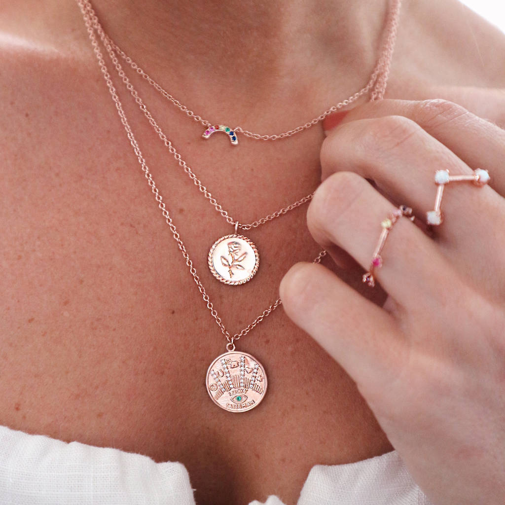 Rose on sale coin necklace