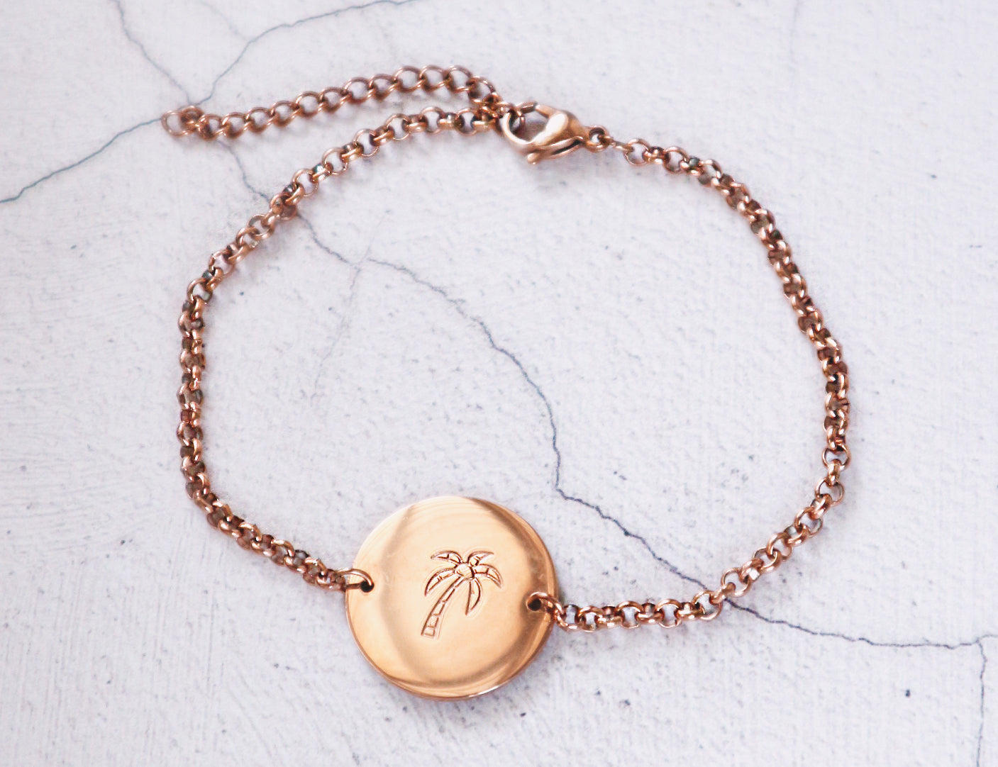 Palm Tree Coin Bracelet - Junk Jewels