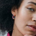 Rainbow Gemstone Hoop Earrings - Junk Jewels