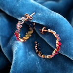 Rainbow Gemstone Hoop Earrings - Junk Jewels