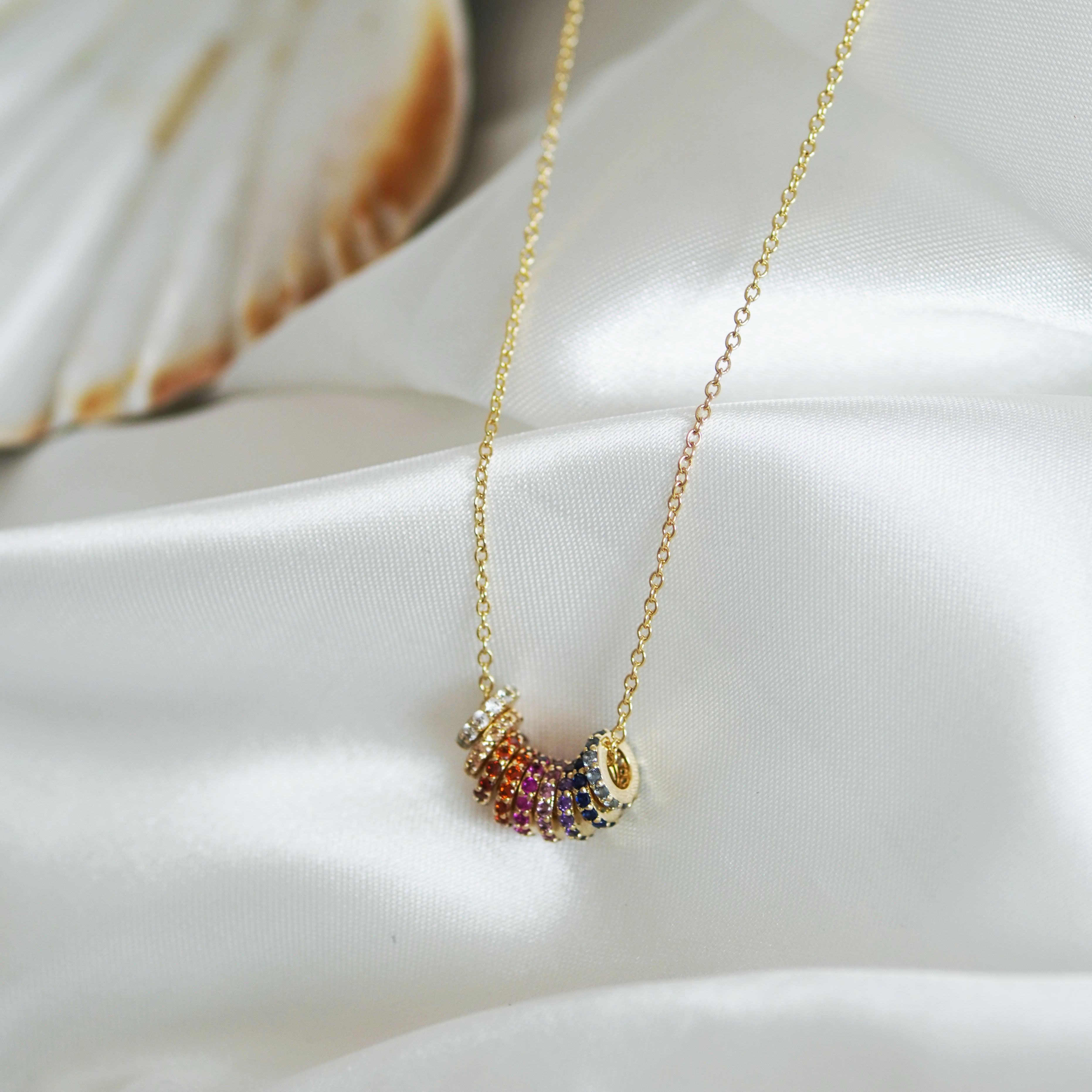 Rainbow Discs Necklace - Junk Jewels