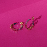 Rainbow Gemstone Hoop Earrings - Junk Jewels