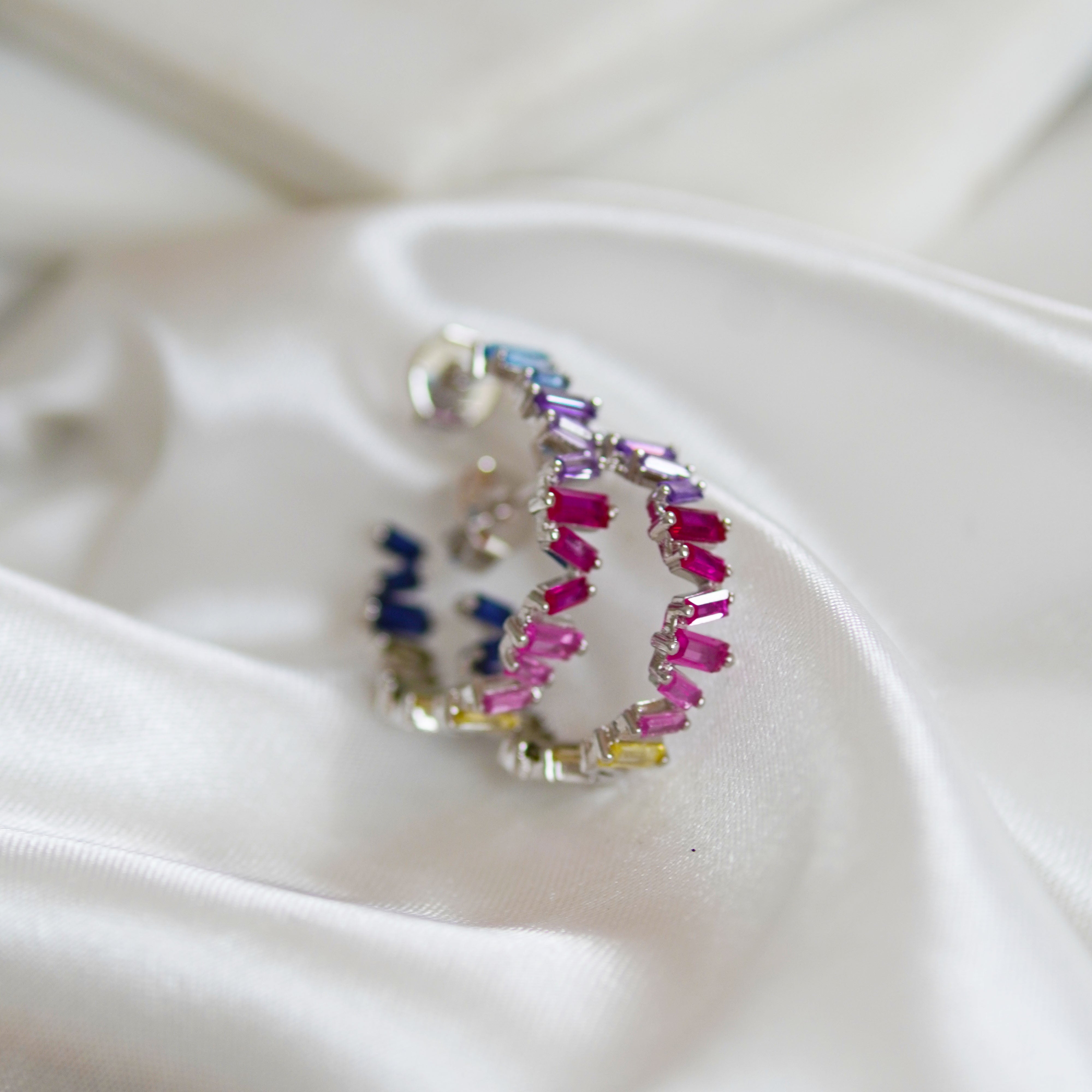 Rainbow gemstone earrings on sale
