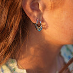 Turquoise Drop Hoop Earrings - Junk Jewels