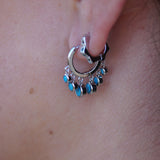 Turquoise Drop Hoop Earrings - Junk Jewels