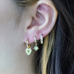 Peridot Heart Charm Earrings - Junk Jewels