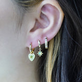 Peridot Heart Charm Earrings - Junk Jewels