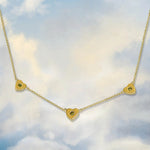 Triple Peridot Heart Charm Necklace - Junk Jewels