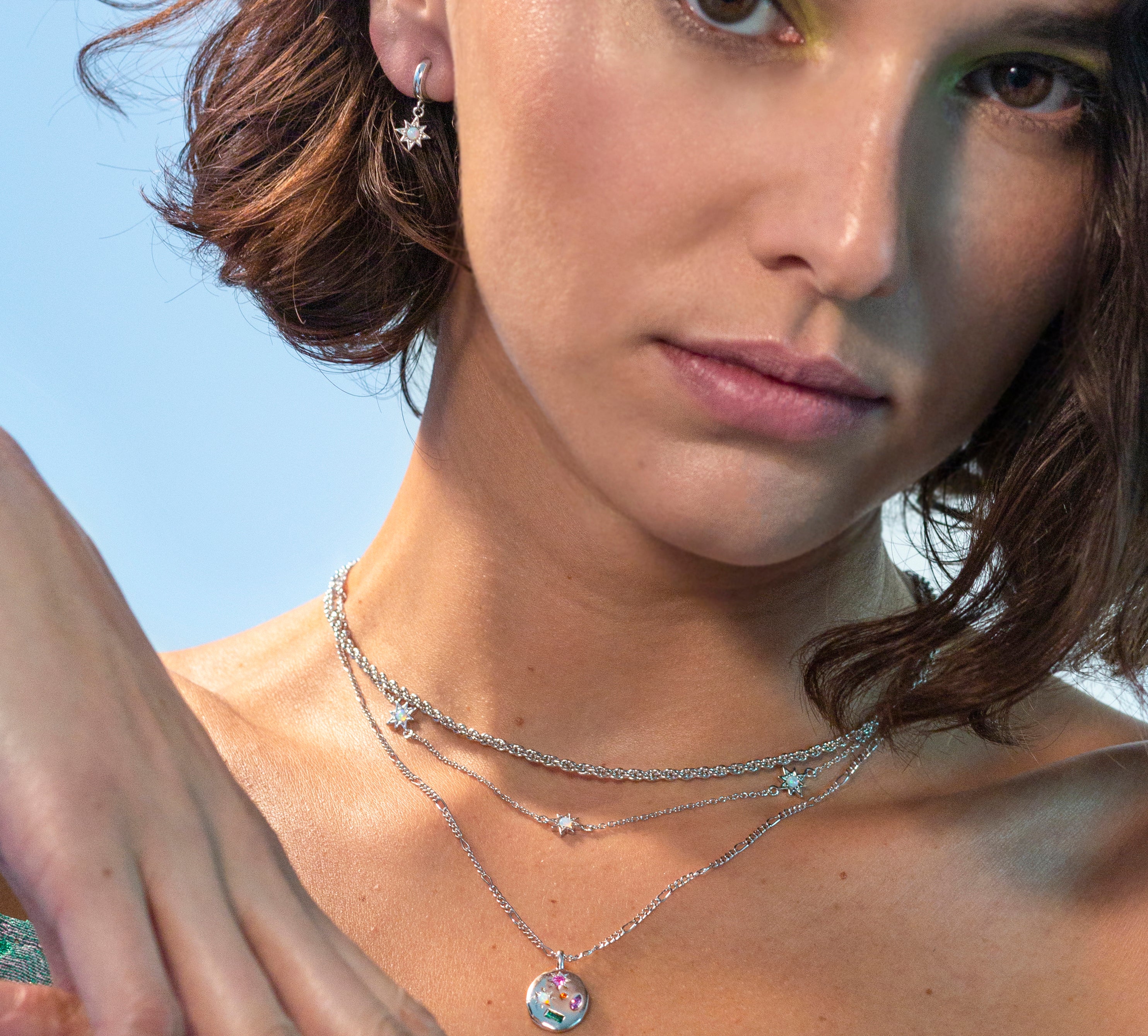 Triple Opal Starburst Necklace - Junk Jewels