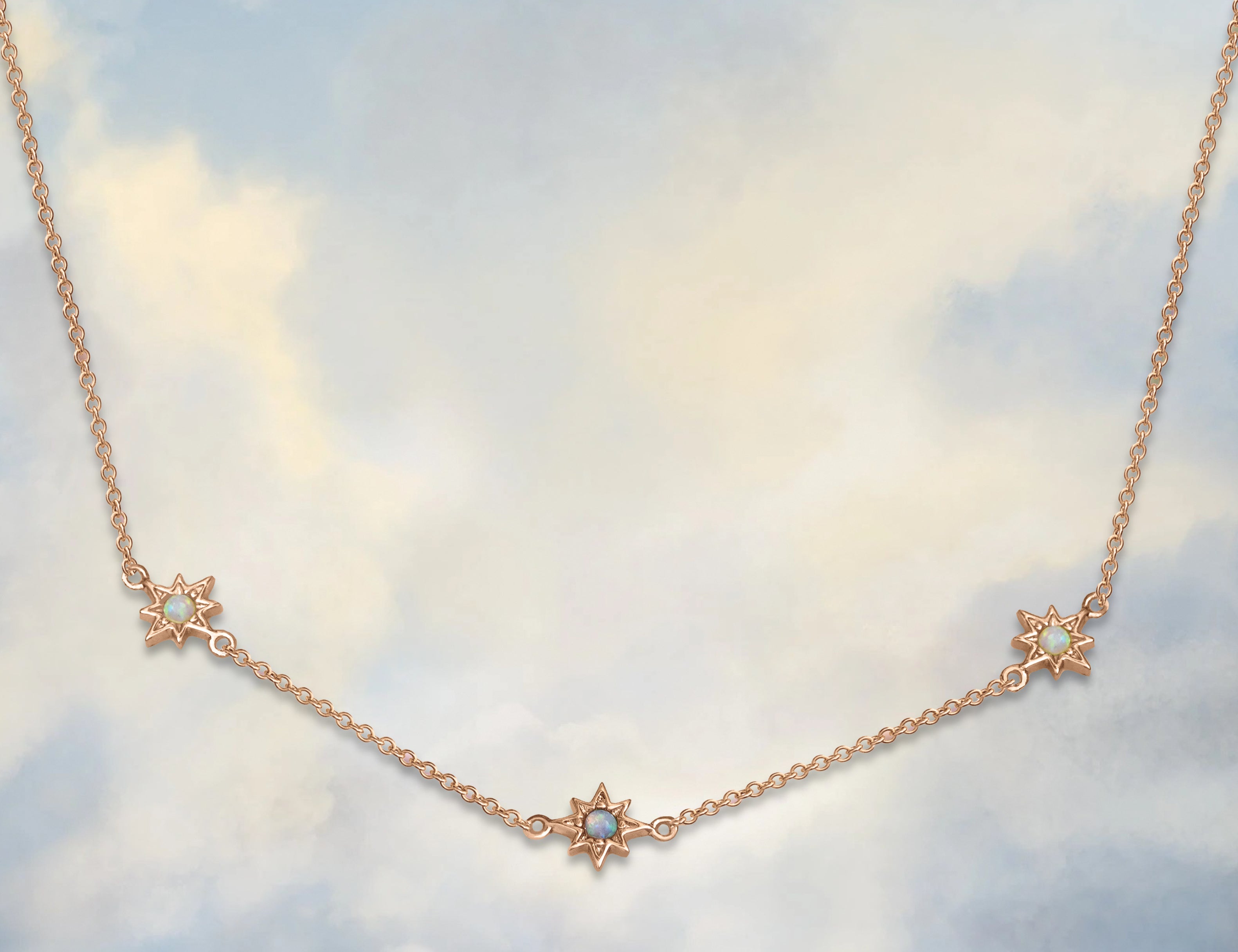 Triple Opal Starburst Necklace