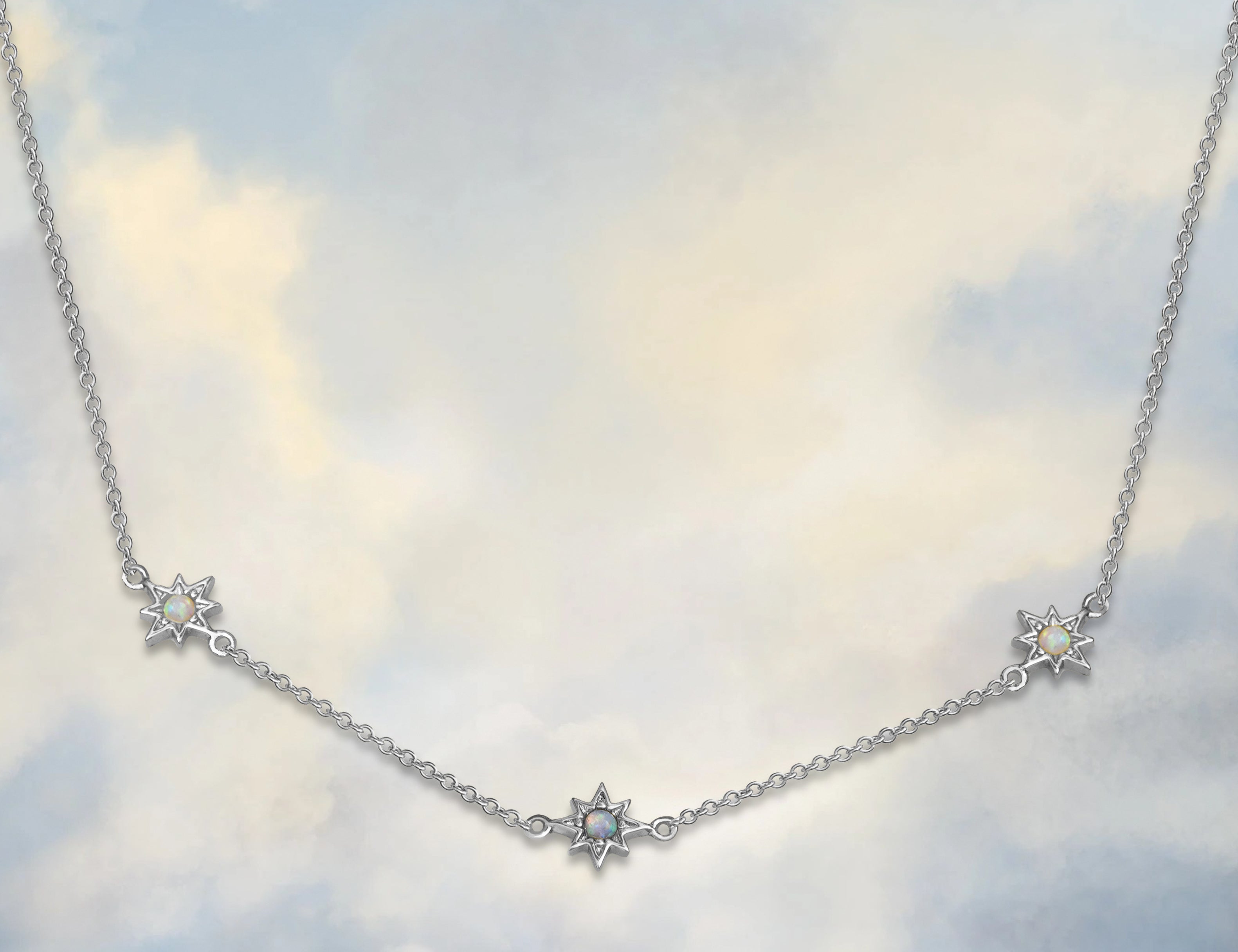 Triple Opal Starburst Necklace - Junk Jewels