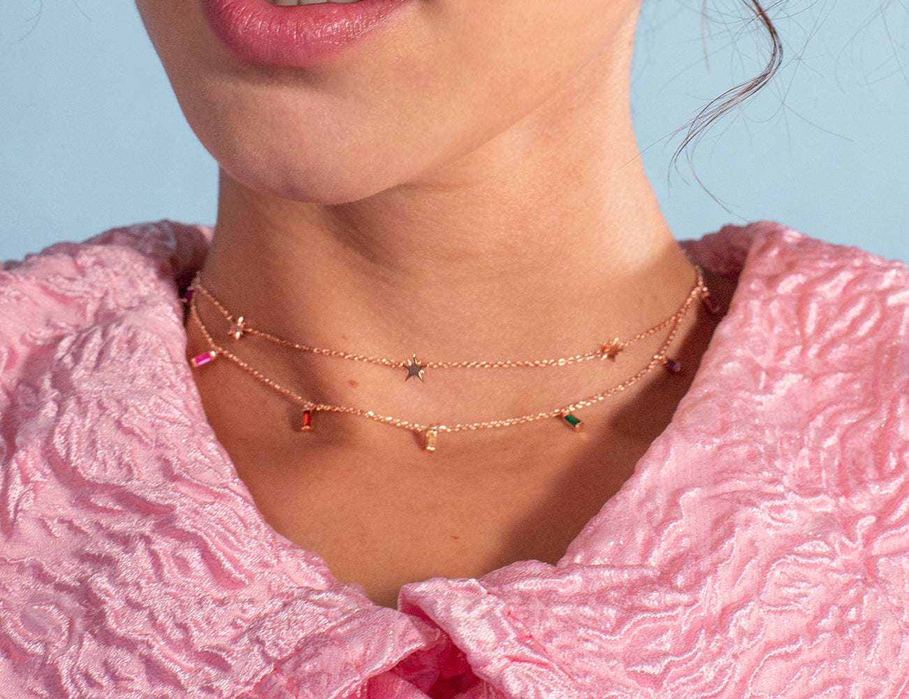 Rainbow Jewelled Necklace - Junk Jewels