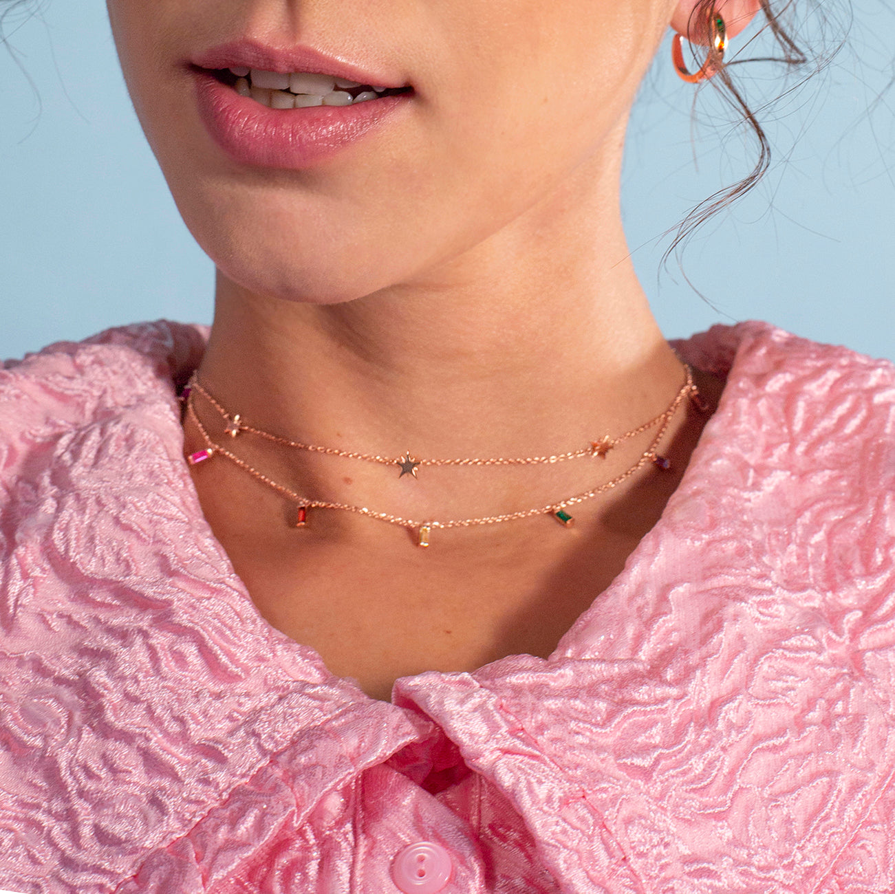 Rainbow Jewelled Necklace - Junk Jewels