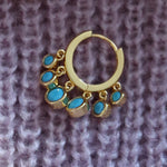 Turquoise Drop Hoop Earrings - Junk Jewels